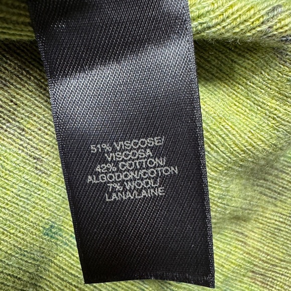 Liz Claiborne Wool Blend Green Brown Floral Button Front Cardigan Sweater XL - Picture 14 of 14